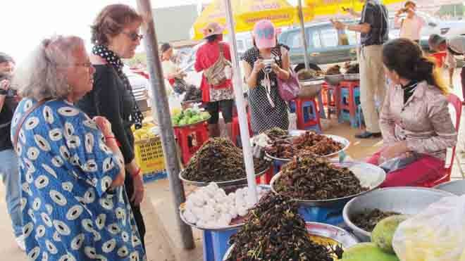 Đi chợ côn trùng, ăn thịt nhện ở xứ chùa Tháp - ảnh 1